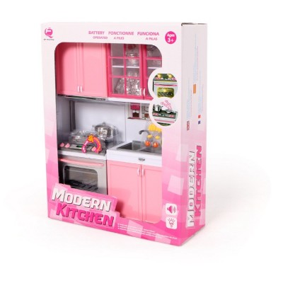 儿童粉色厨房仿真玩具 女孩过家家玩具套装 儿童仿真厨房玩具