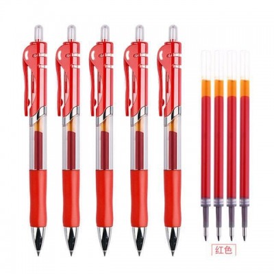 学生办公按动笔k35笔批发黑红蓝碳素笔0.5按压签字水笔子弹头 1支