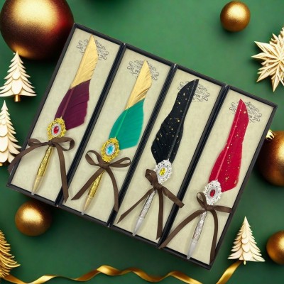 新款圆珠笔哈利波特羽毛笔礼盒欧式复古创意礼品圣诞节礼品笔套装