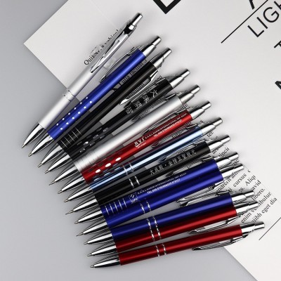 经典奢华铝杆圆珠笔塑料水性对笔笔广告礼品中性笔金属按动铅笔