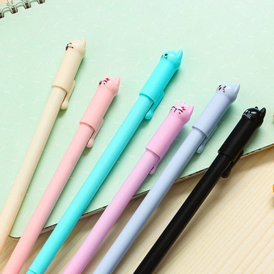 韩国创意文具 可爱摆尾猫咪中性笔 学生用0.5全针管黑色水笔