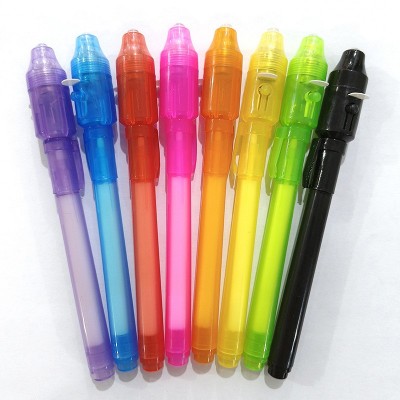 外贸热销UV隐形荧光笔 led电子紫光灯验钞笔 创意紫外线魔术墨水
